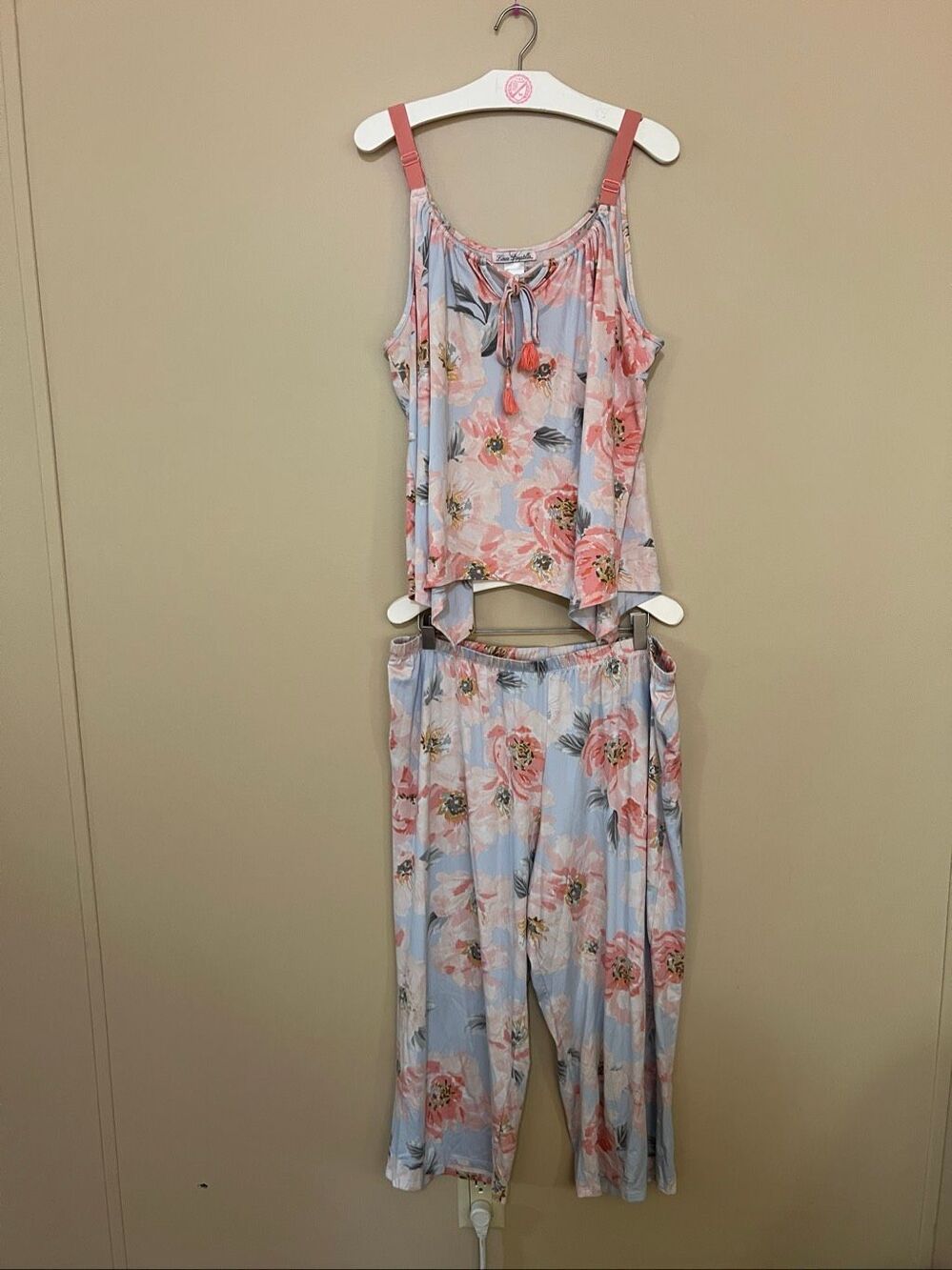 Linea Donatella Patterned Tank Top And Pants Lounge Set Womans Size XL